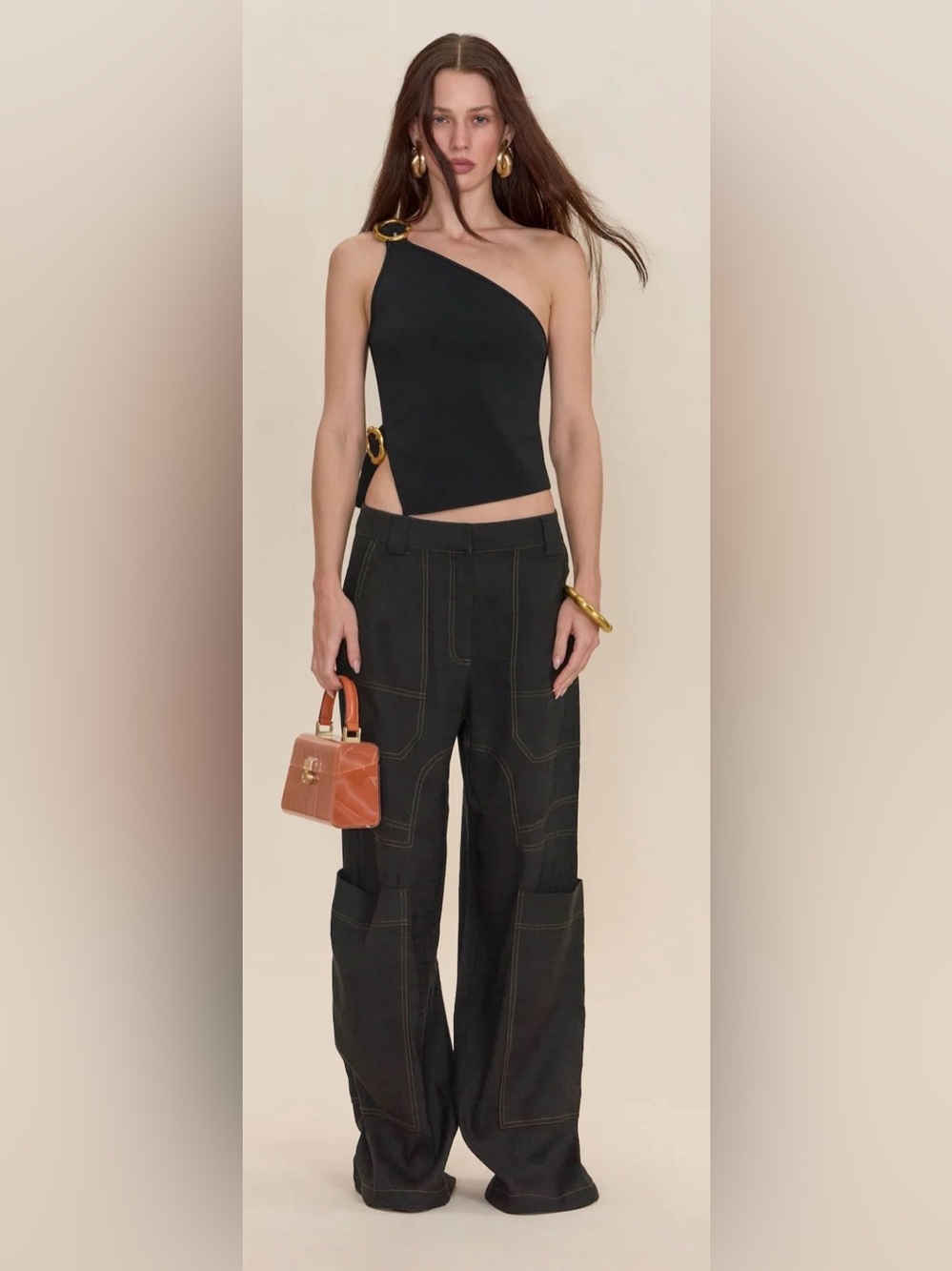 cult gaia The Wynn Linen Pant Black Size Medium